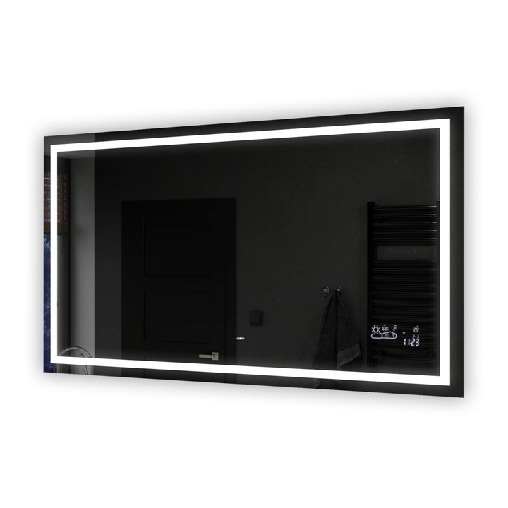 Artforma 100x100 Fürdőszoba Tükör Világítással LED LED015 | Dodirni prekidač | Vremenska stanica Wi-fi