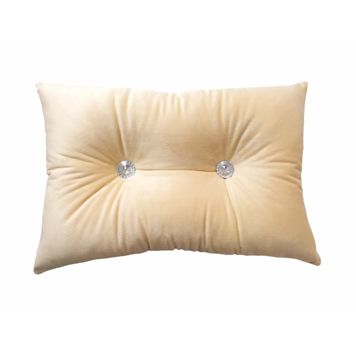 Perna decorativa, catifea premium, crem galbui, 30/45 cm