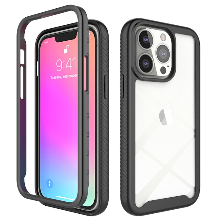 Калъф Techsuit 360 Pro, съвместим с iPhone 13 Pro Max Black