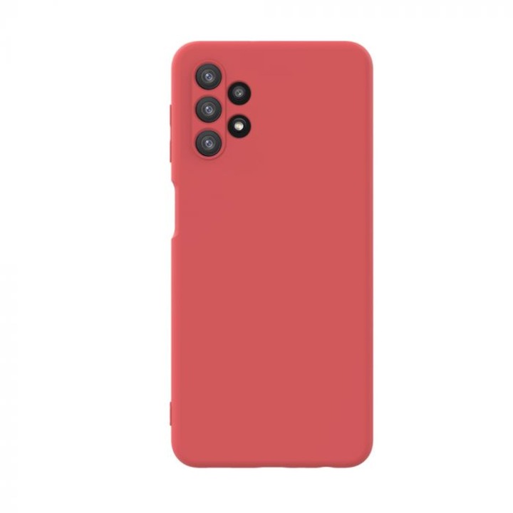 Противоударен силиконов калъф с микрофибърна вътрешност, съвместим с Samsung Galaxy A32, Червен
