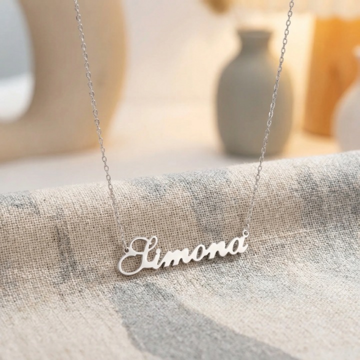 Lantisor din argint rodiat cu nume, Simona, ARTOR LN62, 47cm