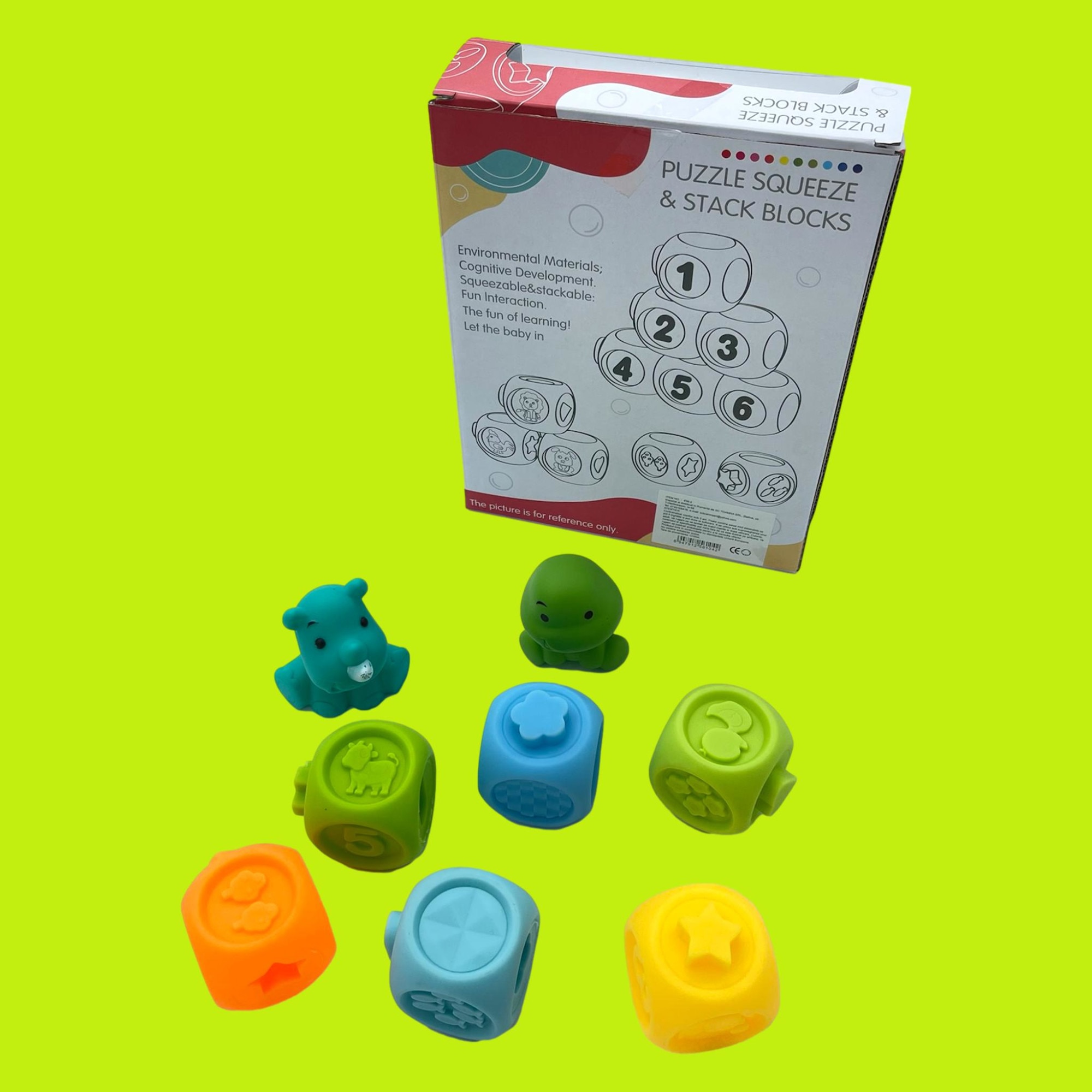 Set jucarii interactive si educative din silicon, Cuburi 10 piese ...