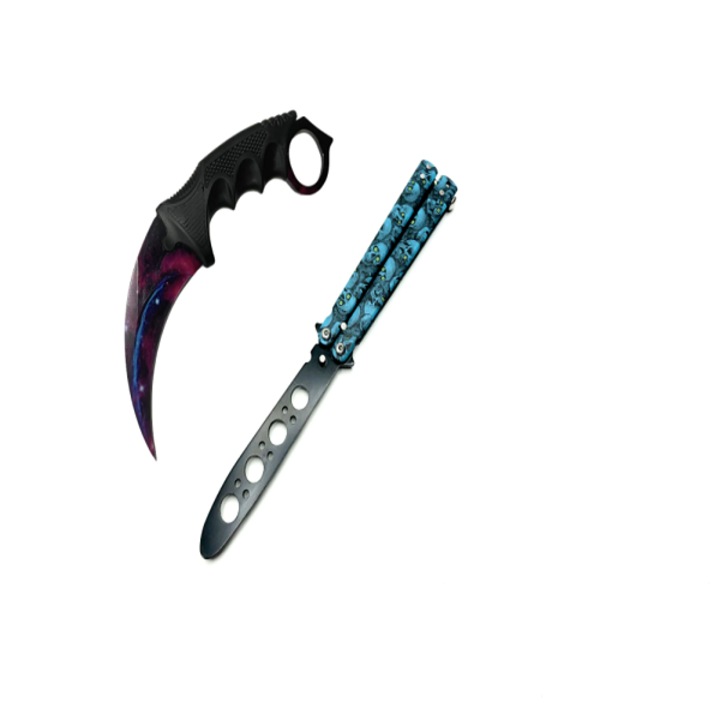 Set Format din Cutit Karambit fade de Antrenament Si Butterfly
