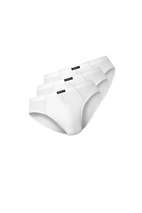 Комплект от 3 чифта мъжки бикини Henderson, Памук, Бели, Бял