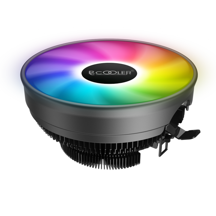 Cooler Pccoler RGB, Intel 115X foglalat, AMD AM4, AM3, AM3+, AM2, ventilátor 120 mm, 1800 ford./perc, TDP 92W