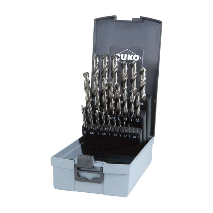 Set burghie pentru metal Ruko HSS, cilindrica, 1-13mm, 25 bucati