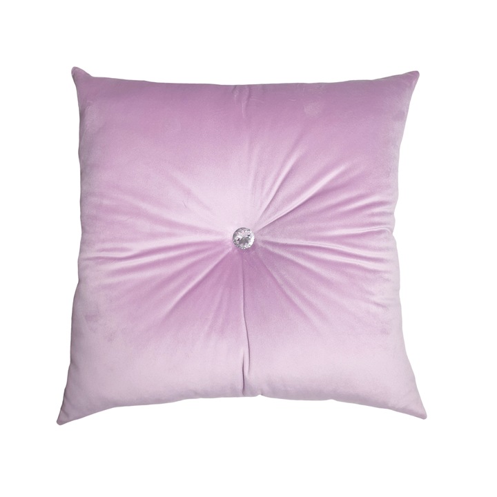 Perna decorativa, catifea premium, lila deschis, 45/45 cm
