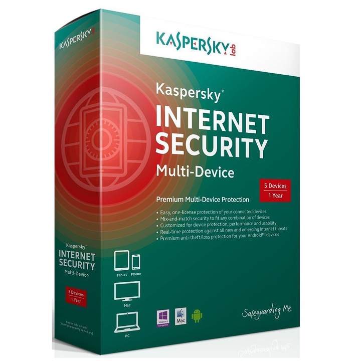 Kaspersky Internet Security 2021, 1 an, 5 dispozitive, Reinnoire