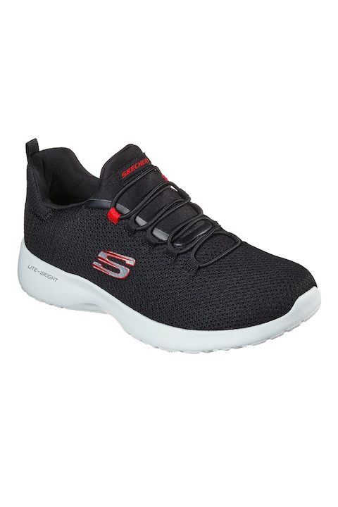 Skechers, Dynamight bebújós hálós anyagú sneaker, Piros/Fekete