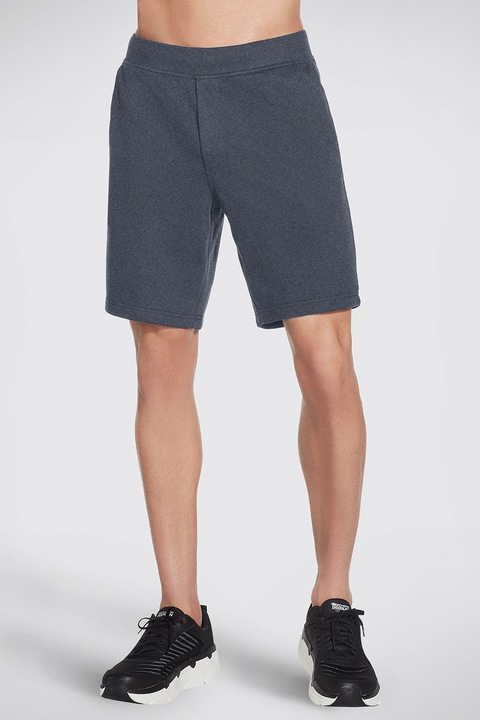 Skechers, Pantaloni scurti pentru fitness Explorer, Albastru inchis