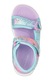 Skechers, Sandale cu velcro si model colorblock Unicorn Dreams, Galben, Albastru aquamarin, Roz, 33.5 EU