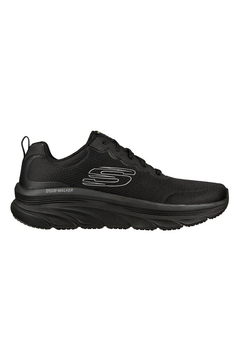 Skechers, D'Lux Walker-Scrambler textilsneaker, Fekete/Szénszürke
