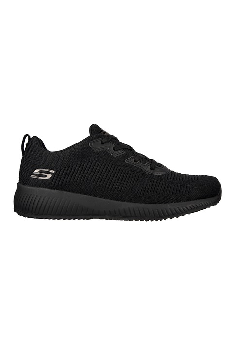 Skechers, Pantofi sport low-cut din material textil Squad, Negru