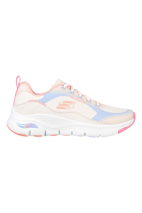 Skechers, Pantofi sport Arch Fit, Roz somon/Roz/Crem