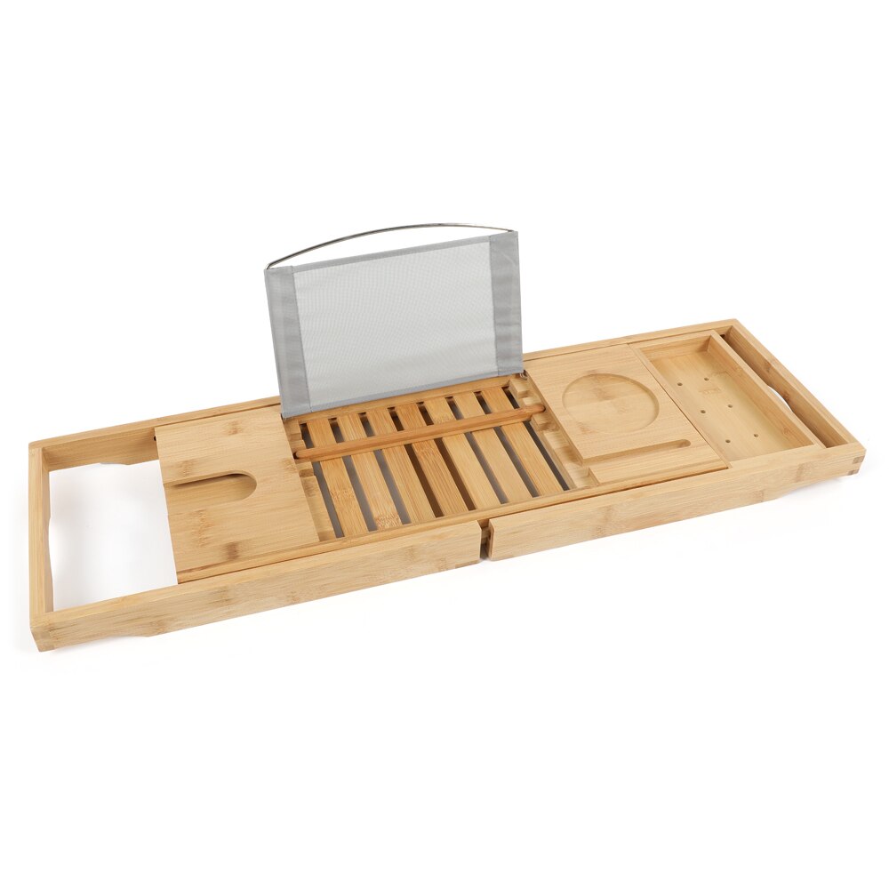 Masa pentru cada, Bambus/Poliester, 70-105.5x22x4 cm, Maro - eMAG.ro