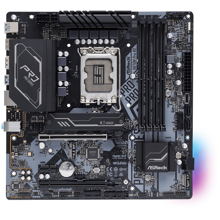 Дънна платка ASRock H670M PRO RS, Socket 1700