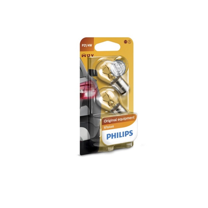 Philips P21, 12V, 4W 10 db-os féklámpa izzó készlet, hátsó állás, irányjelző, halogén