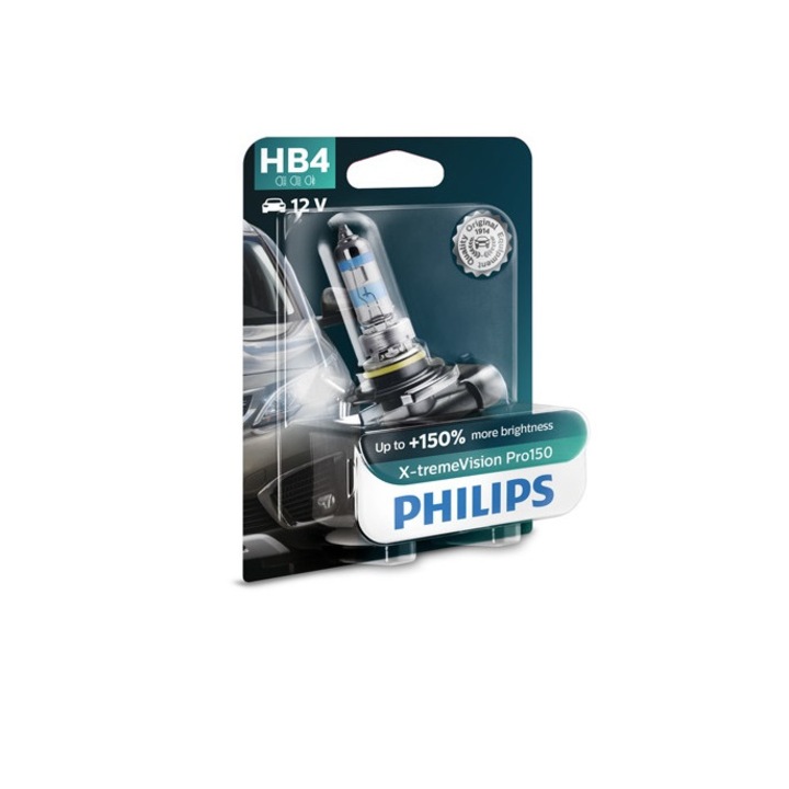 Крушка за фар за кола Philips, HB4 12V P22d 51W, X-Trem Vision Pro150