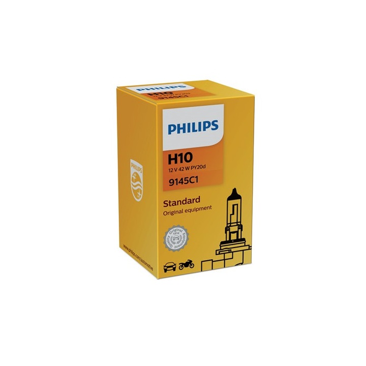 Bec auto pentru far H10, PY20D, 45W, 12V, Vision Philips