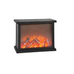 Felinar decorativ mare, model semineu, design realist, cu lumini si aspect de flacara, posibilitate montare perete, 60 x 10 x 20 cm