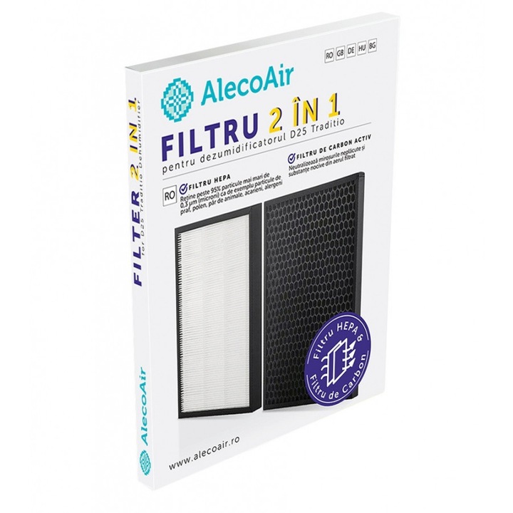 Filtru 2 in 1 TRUE HEPA si Carbon Activ pentru Dezumidificatorul D25 TRADITIO