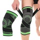 OEM állítható rugalmas térdmerevítő, nylon/selyem latex/elasztán, fekete/zöld, M