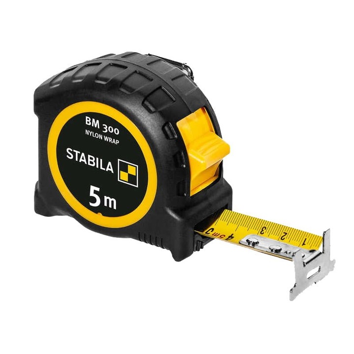 Издръжлива джобна рулетка, с лента, маркирана от двете страни, BM 300 от 5 м, стабилна