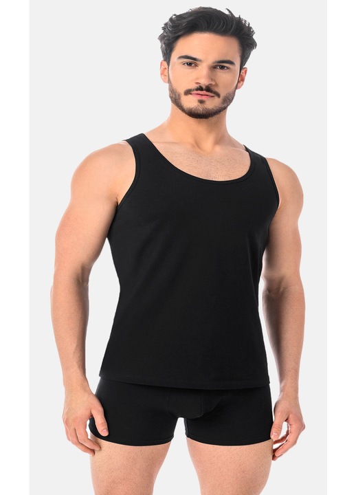Tricou pentru barbati din bumbac, Eli, Teyli, Negru