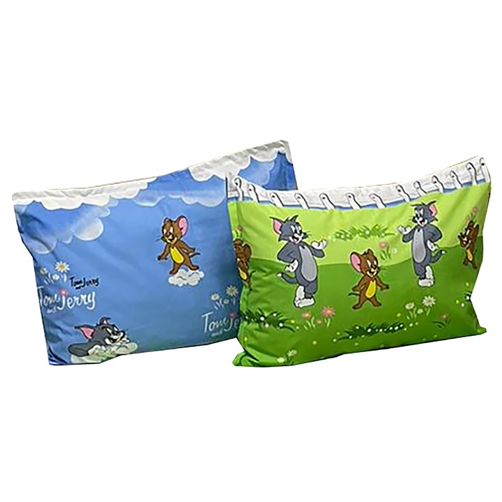 Set doua huse de perna, verde/albastru, 50X70cm din colectia "Tom & Jerry" din bumbac 100%, by Liz Line - SP50/70144