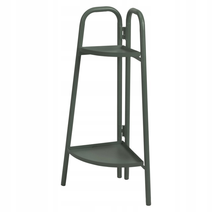 Suport flori pe colt, Metal, Verde inchis