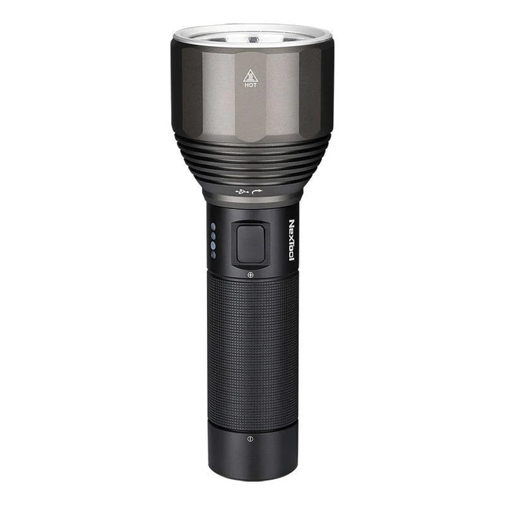 Тактически фенер NexTool Xiaomi, Ultra-Bright, CREE LED източник, 5000mAh батерия включена, USB-C зареждане, Изработен от алуминий, 2000 лумена