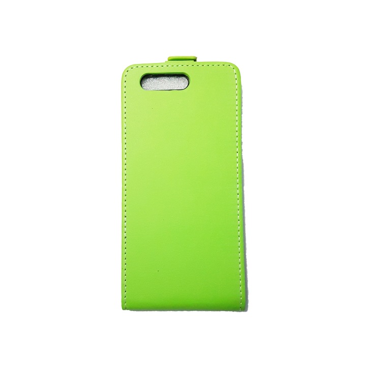Husa SLIM FLIP pentru Huawei P10 , Flip vertical, eco piele lime green