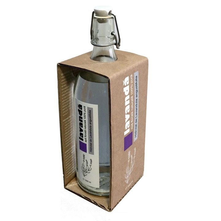 Apa florala pura, Hidrolat de lavanda, 1000 ml, sticla cu dop Flip Top