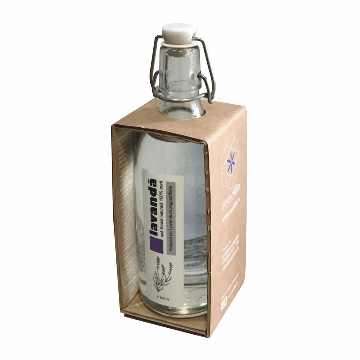 Apa florala pura, Hidrolat de lavanda, 500 ml, sticla cu dop Flip Top