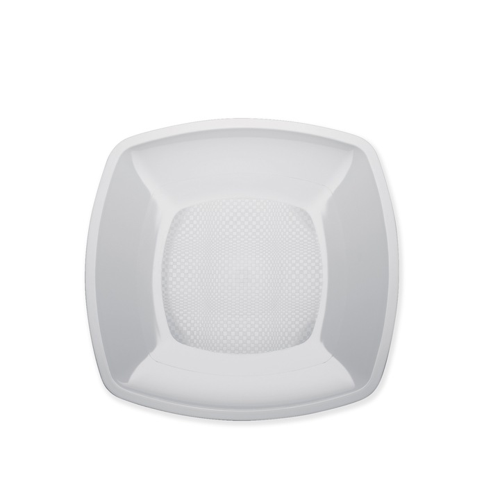 Farfurie alba PP set 25 buc Gold Plast Square Collection 23x23 cm