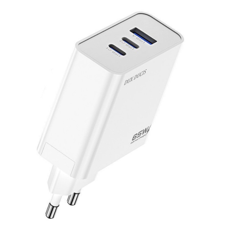 Mobile Mag, Dux Ducis hálózati töltő, GaN, 65w, 3.0, fehér