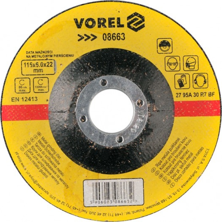 Vorel fémvágó korong 115 x 22 x 6,0 mm konvex (5906083086632)