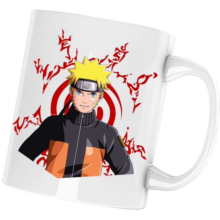 Cana personalizata ceramica alba "Naruto Boruto Taekwondo Anime Manga" , 330 ml