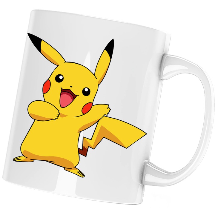 Cana personalizata ceramica alba "Pokemon Go Pikachu Youtube Card" , 330 ml