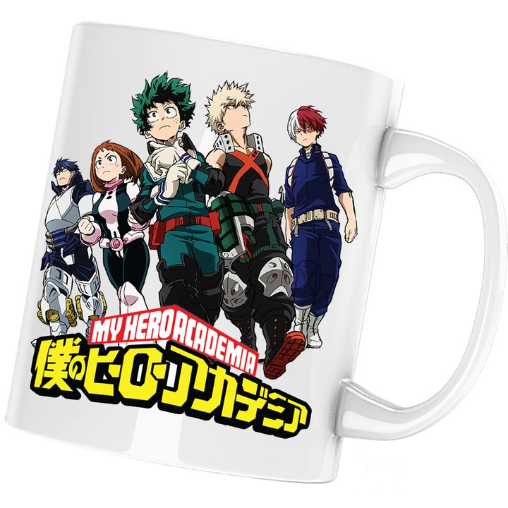 Cana personalizata ceramica alba "My Hero Academia Team Gang Anime Manga" , 330 ml