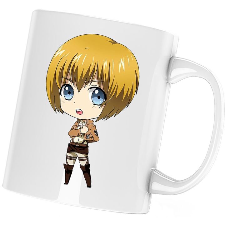 Cana personalizata ceramica alba "Attack on Titan Armin Arlert Anime Manga" , 330 ml