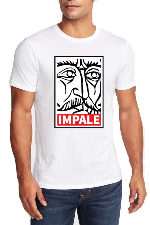 Egyedi férfi póló "Impale", fehér , S