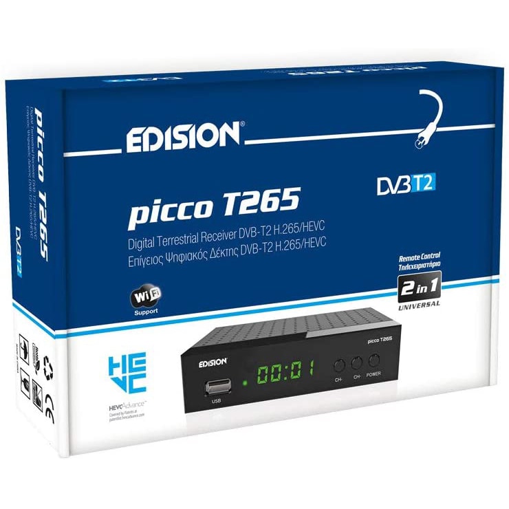 RECEPTOR TDT HD DVB-T2 EDISION PICCO T265