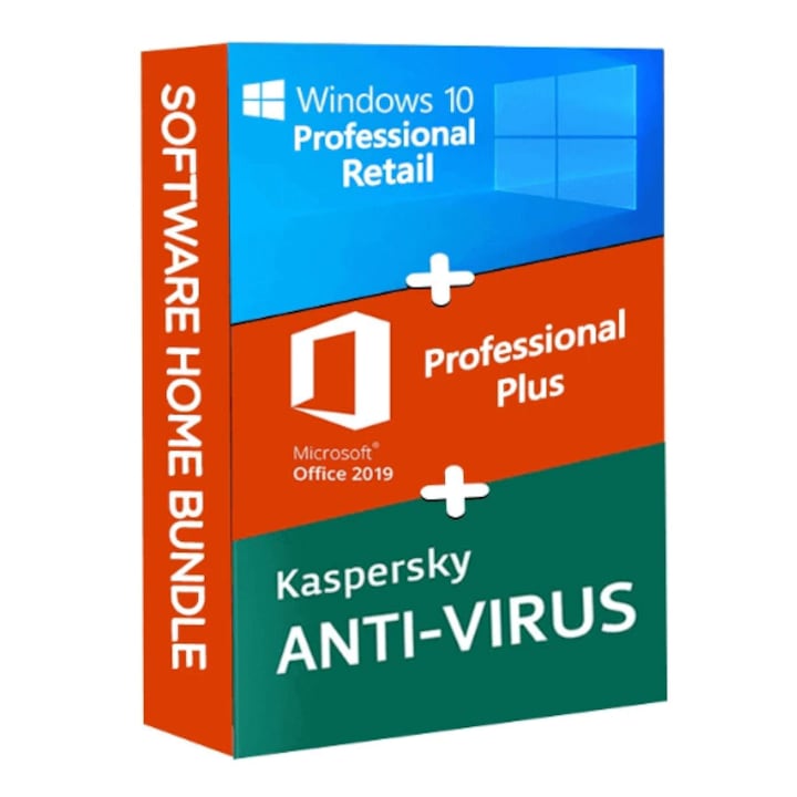 Bundle Microsoft Office Pro Plus 2019, Windows 10 Pro. Kaspersky Internet Security, 10 броя