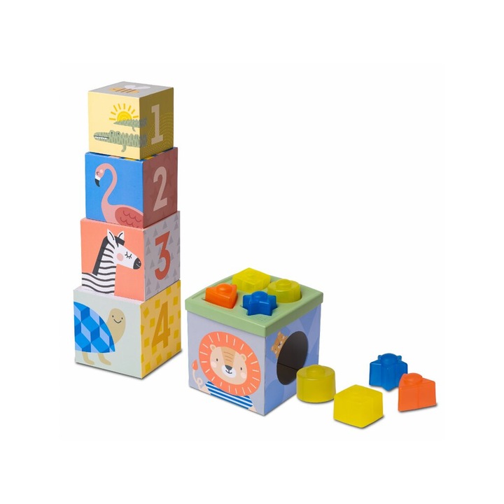 Jucarie Sorter Piramida Cuburi Africa Taf Toys