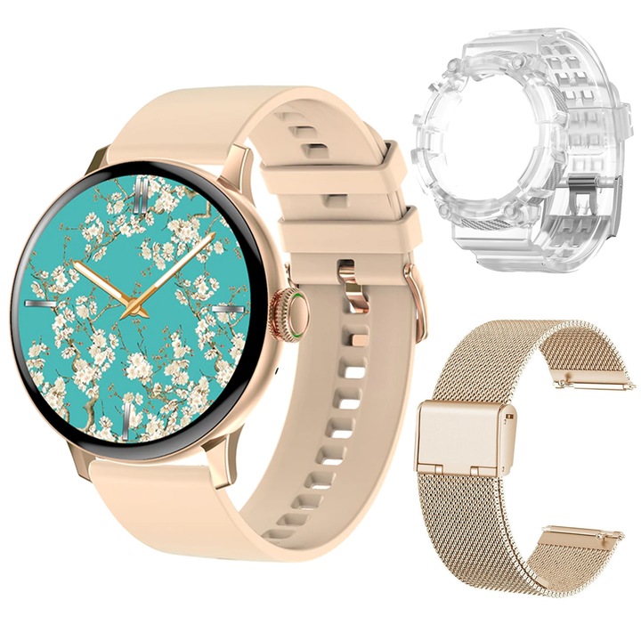 Часовник SmartWatch LikeSmart™​​​​​​​ Dare FiT, 1,19" IPS, Bluetooth Smart Call 5.0, Сърдечен ритъм, Безжично зареждане, 3 каишки