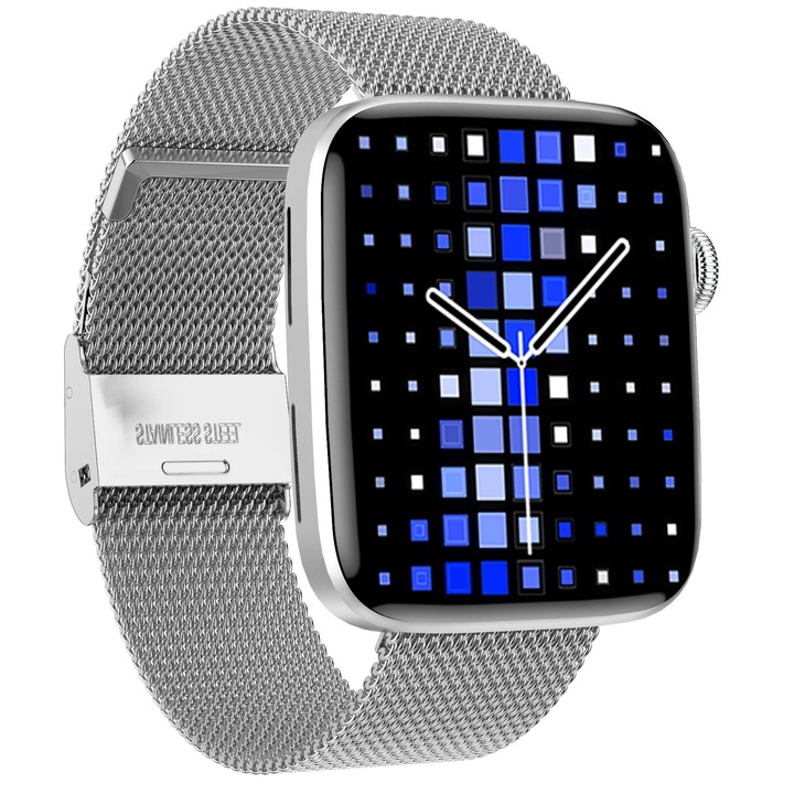 Часовник Smartwatch LikeSmart​​​​​​​ WearPro FiT, 1.8" IPS, Bluetooth Smart Call 5.0, ЕКГ, Сърдечен ритъм, GPS тракер, Metallic Silver