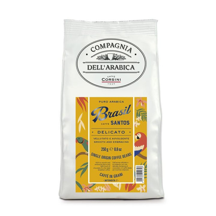 Compagnia Dell` Arabica Brasile Santos, Szemes kávé, 250 g