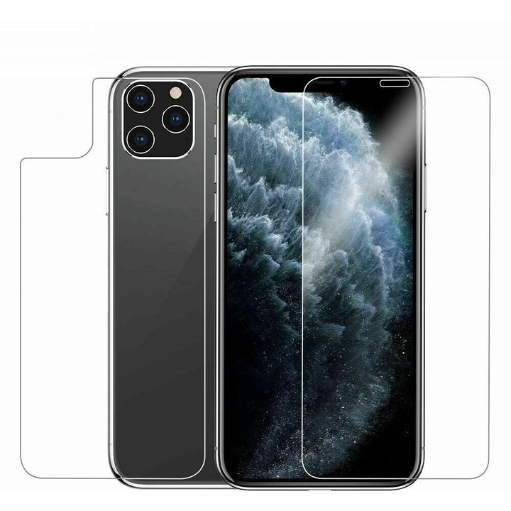 Műanyag védőfólia készlet iPhone 14 Pro-hoz elöl / hátul matt