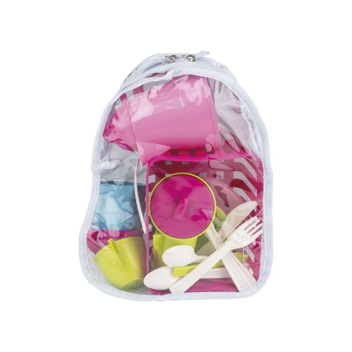 Műanyag étkészlet táskában